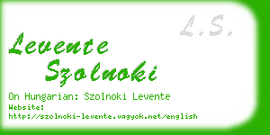 levente szolnoki business card